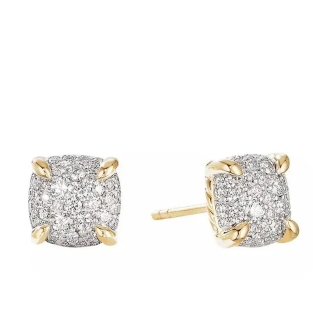 Authentic David Yurman Pave Diamond  earrings - Picture 2 of 3